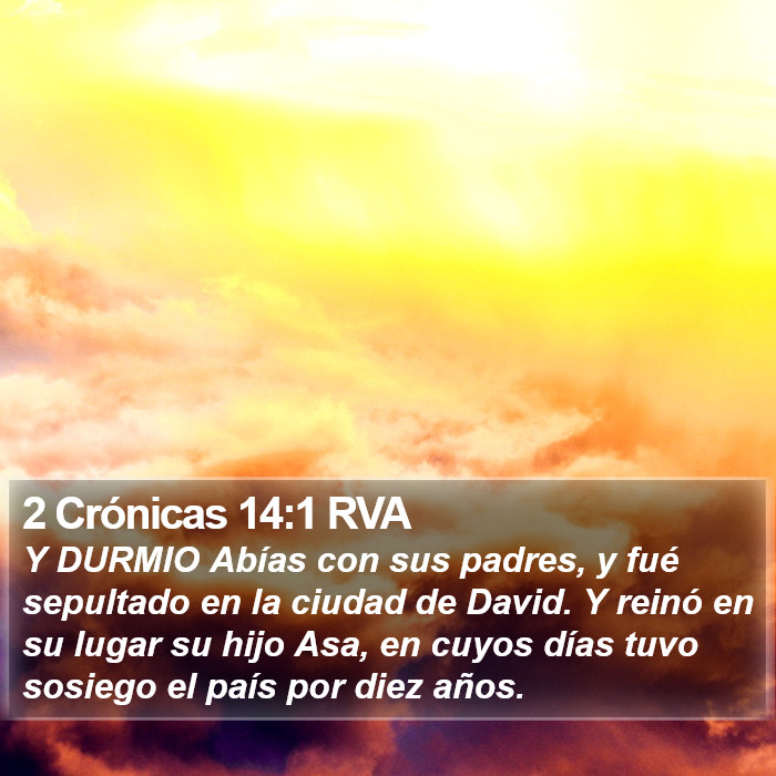 2 Crónicas 14:1 RVA Bible Study