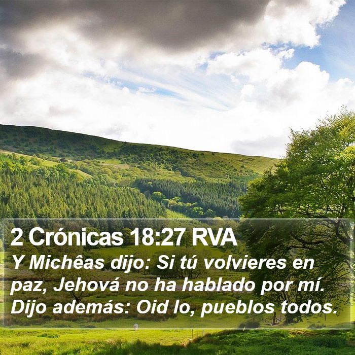 2 Crónicas 18:27 RVA Bible Study