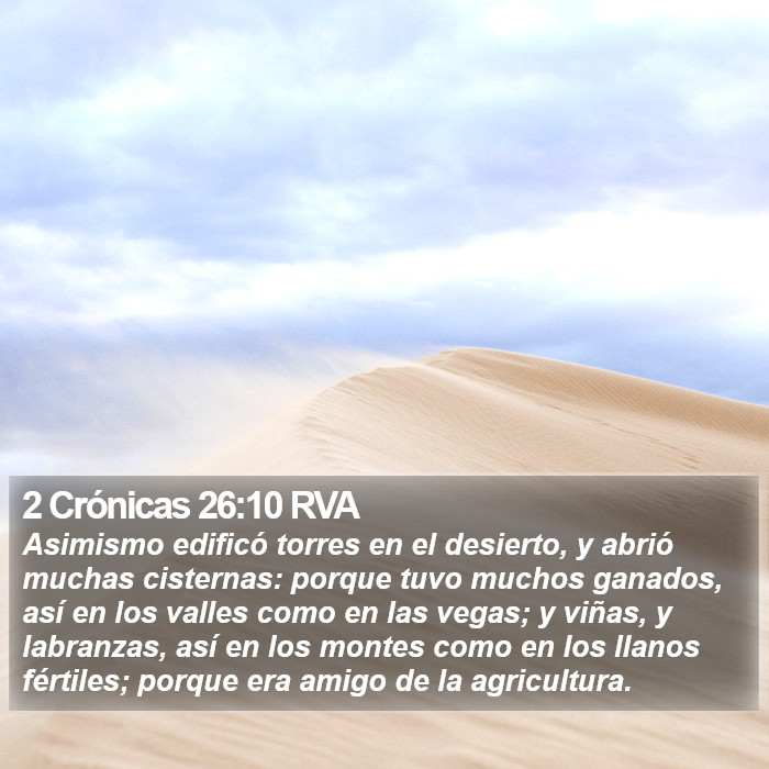 2 Crónicas 26:10 RVA Bible Study