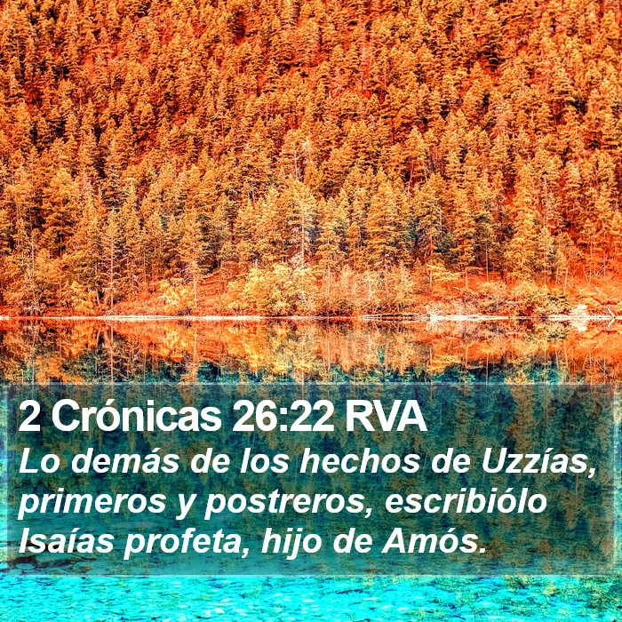 2 Crónicas 26:22 RVA Bible Study