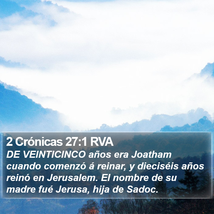 2 Crónicas 27:1 RVA Bible Study