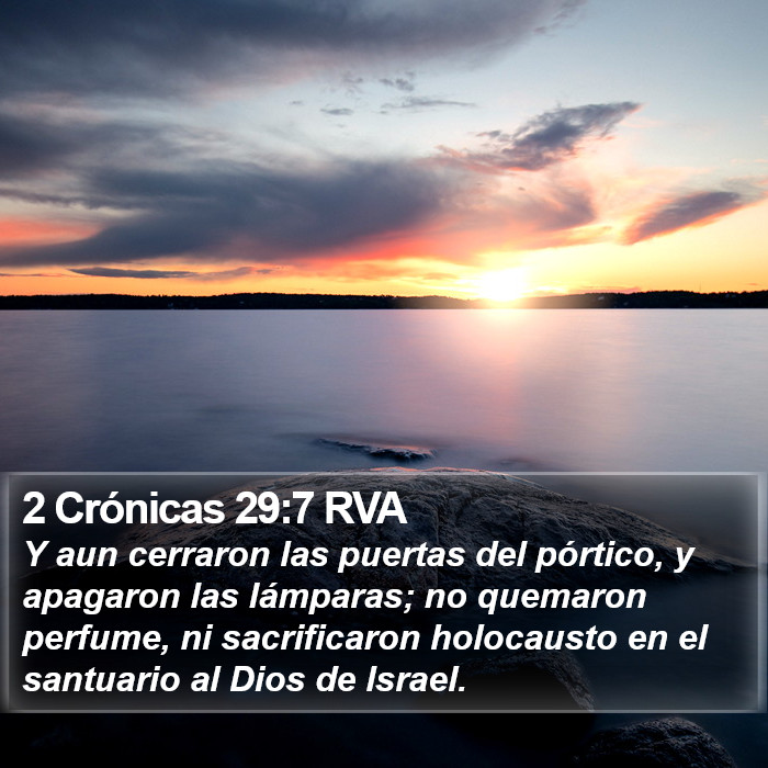 2 Crónicas 29:7 RVA Bible Study