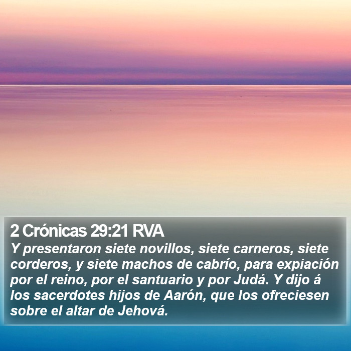 2 Crónicas 29:21 RVA Bible Study