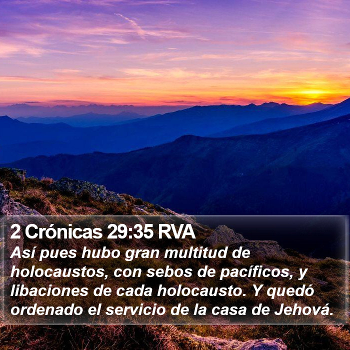 2 Crónicas 29:35 RVA Bible Study