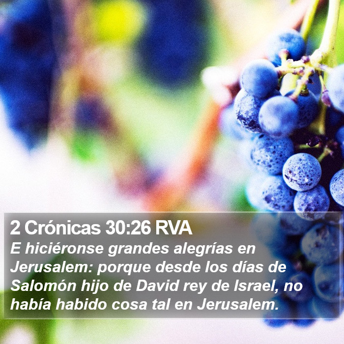 2 Crónicas 30:26 RVA Bible Study