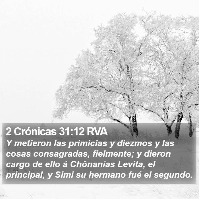 2 Crónicas 31:12 RVA Bible Study