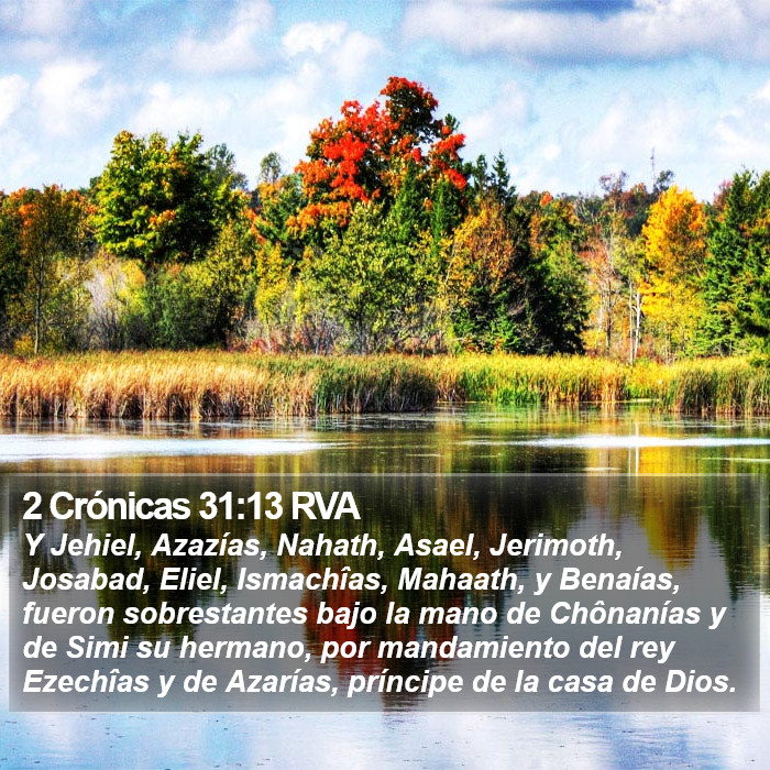 2 Crónicas 31:13 RVA Bible Study