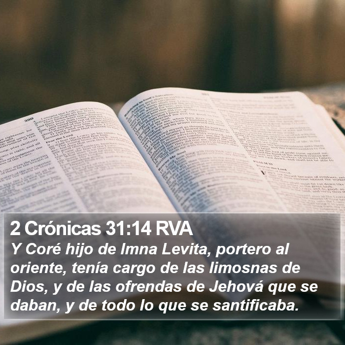 2 Crónicas 31:14 RVA Bible Study