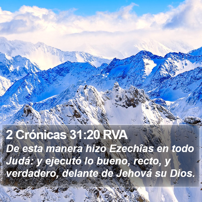 2 Crónicas 31:20 RVA Bible Study