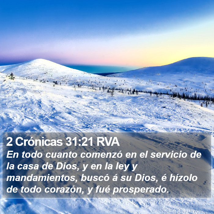 2 Crónicas 31:21 RVA Bible Study