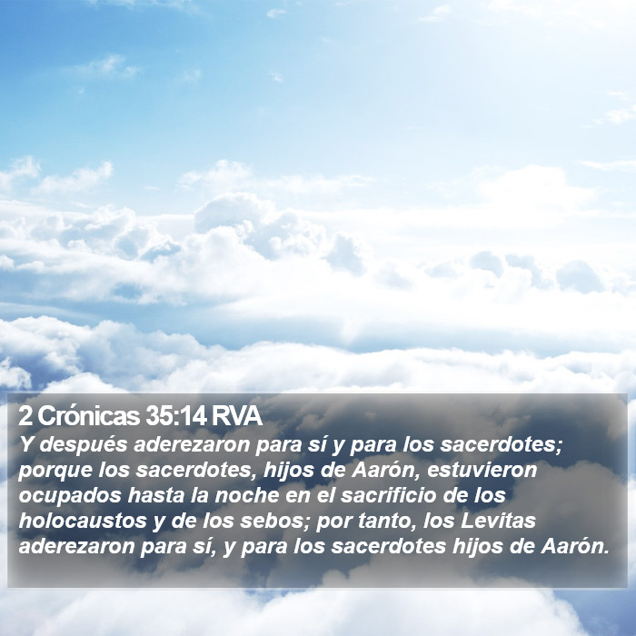 2 Crónicas 35:14 RVA Bible Study