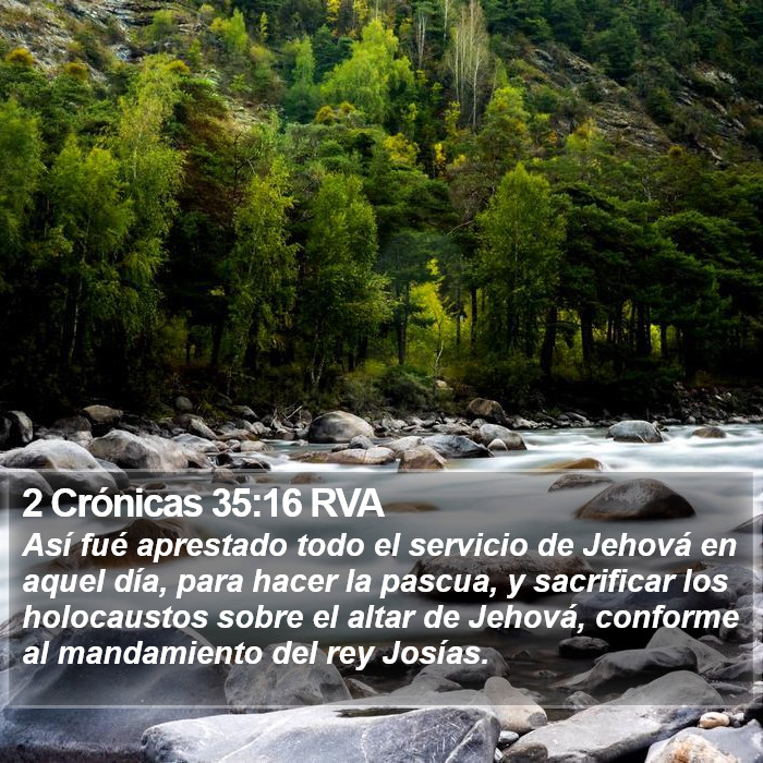 2 Crónicas 35:16 RVA Bible Study