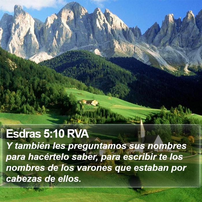 Esdras 5:10 RVA Bible Study