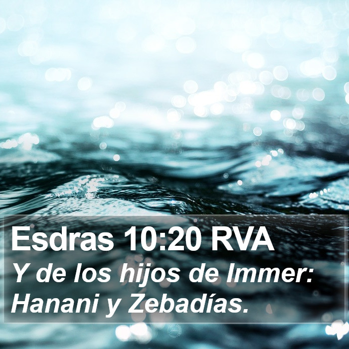 Esdras 10:20 RVA Bible Study