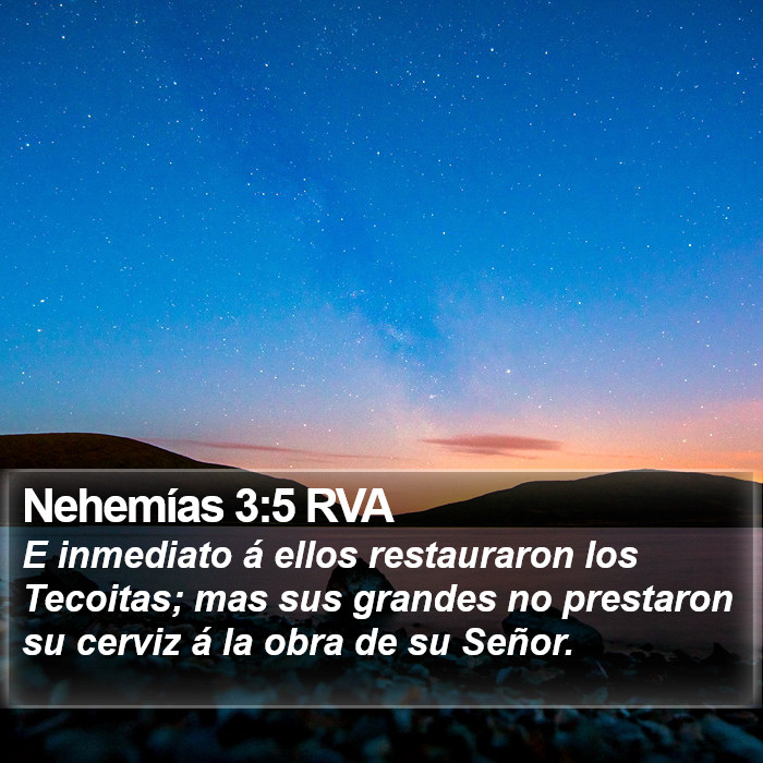 Nehemías 3:5 RVA Bible Study