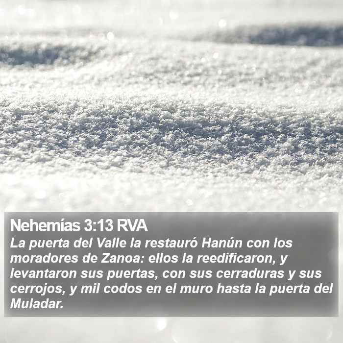 Nehemías 3:13 RVA Bible Study