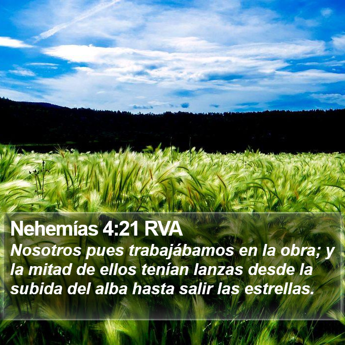 Nehemías 4:21 RVA Bible Study