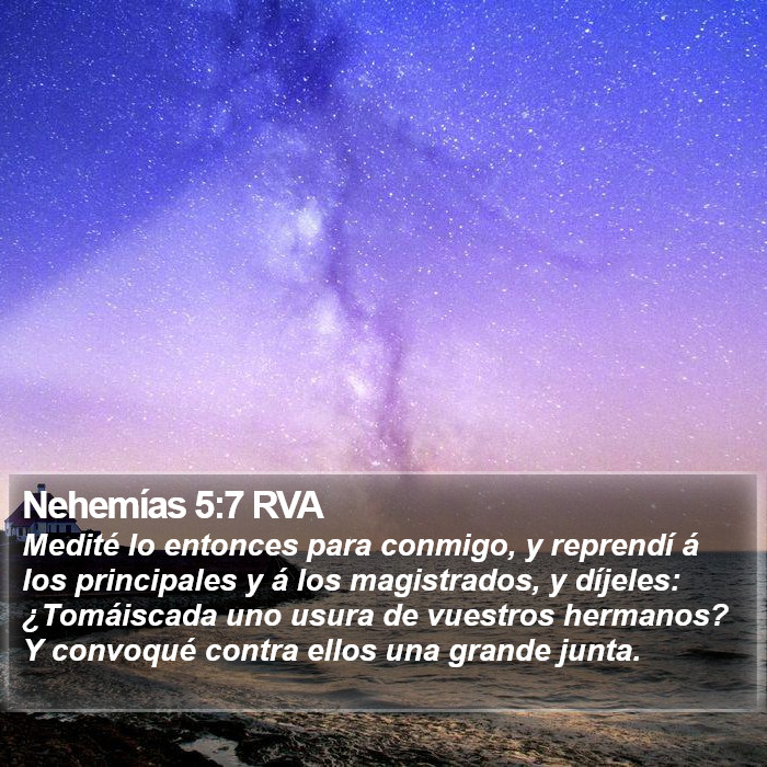 Nehemías 5:7 RVA Bible Study