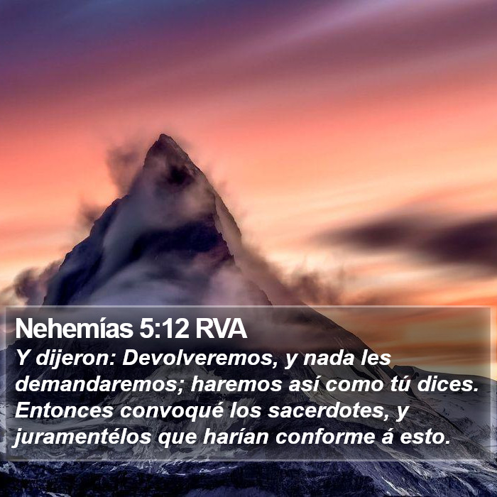 Nehemías 5:12 RVA Bible Study
