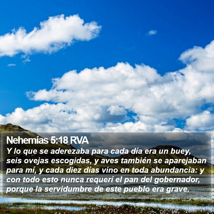 Nehemías 5:18 RVA Bible Study