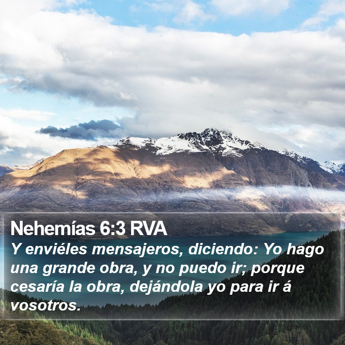 Nehemías 6:3 RVA Bible Study