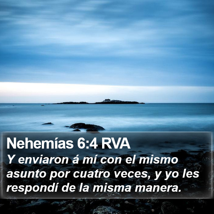 Nehemías 6:4 RVA Bible Study