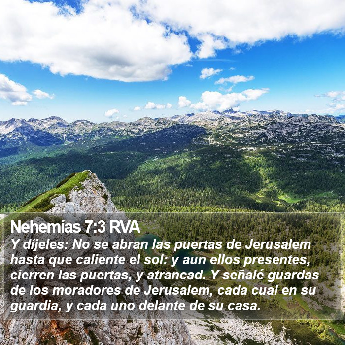 Nehemías 7:3 RVA Bible Study