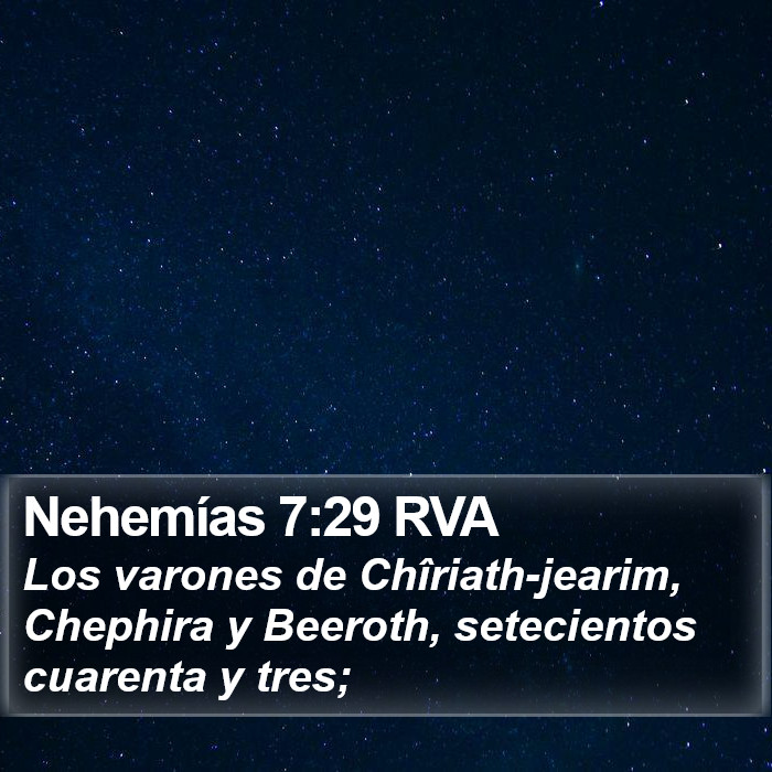 Nehemías 7:29 RVA Bible Study