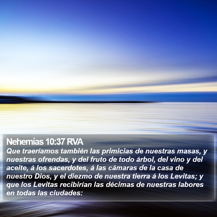 Nehemías 10:37 RVA Bible Study