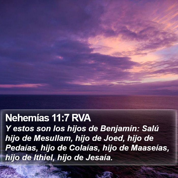 Nehemías 11:7 RVA Bible Study