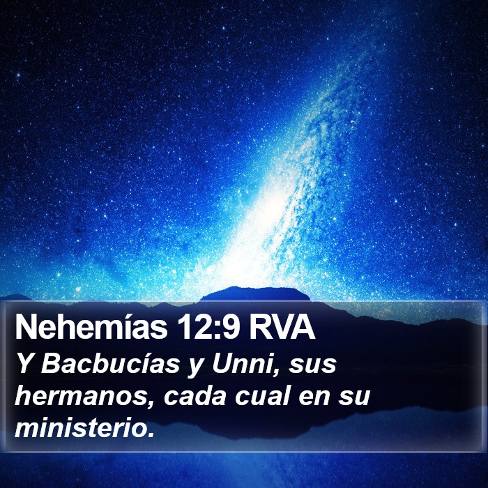 Nehemías 12:9 RVA Bible Study