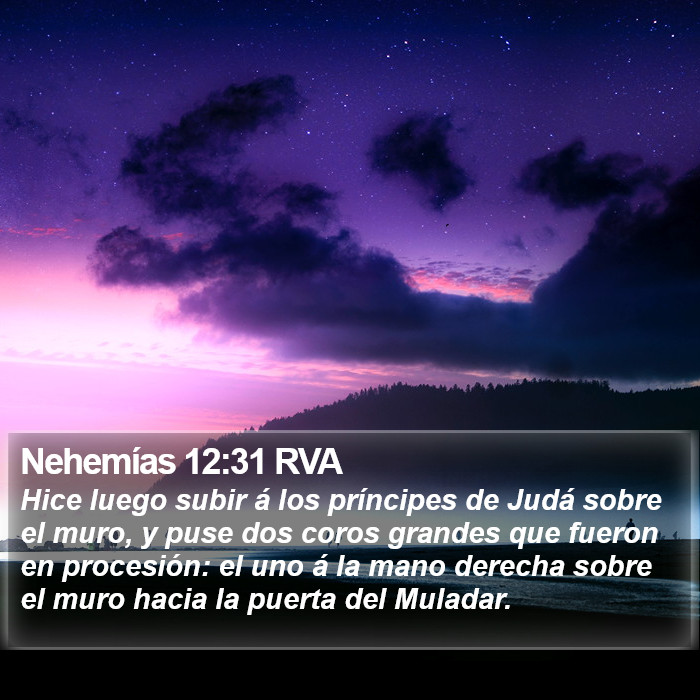 Nehemías 12:31 RVA Bible Study