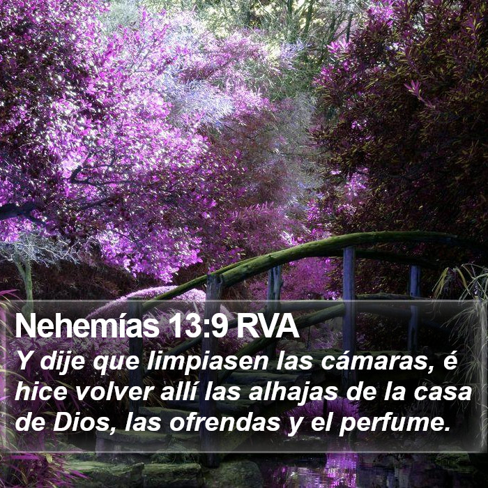 Nehemías 13:9 RVA Bible Study