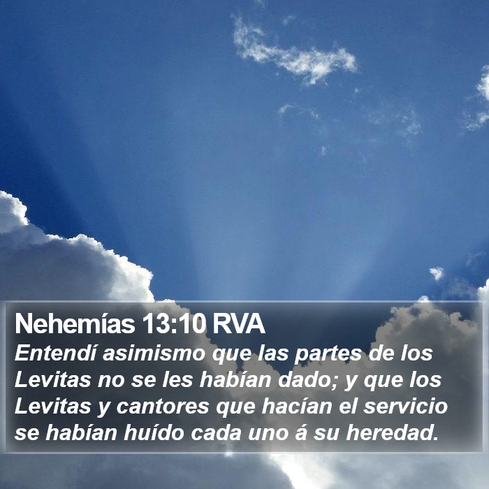 Nehemías 13:10 RVA Bible Study