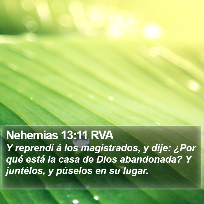 Nehemías 13:11 RVA Bible Study