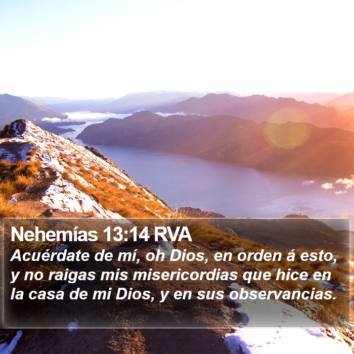 Nehemías 13:14 RVA Bible Study