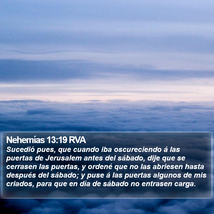 Nehemías 13:19 RVA Bible Study