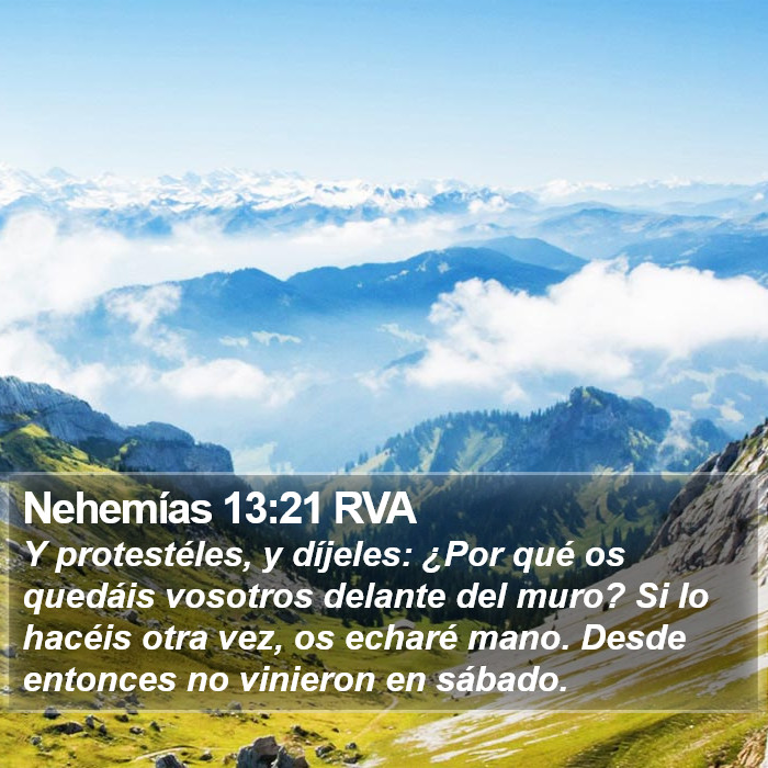 Nehemías 13:21 RVA Bible Study