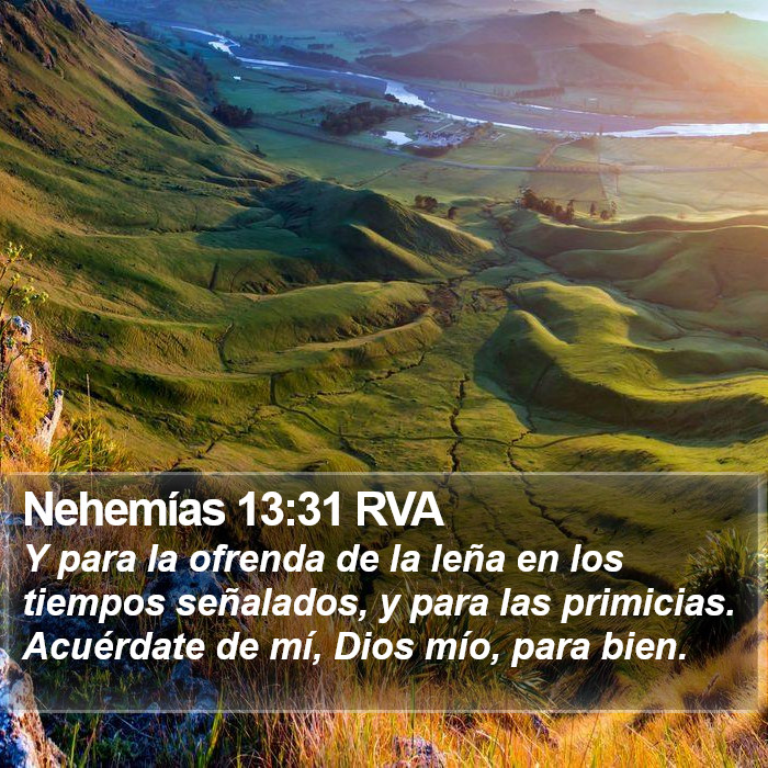 Nehemías 13:31 RVA Bible Study