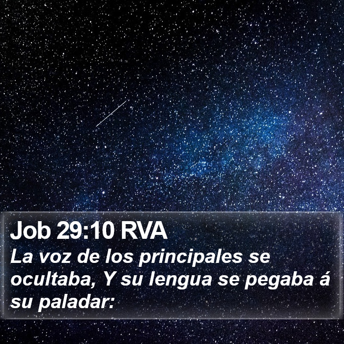 Job 29:10 RVA Bible Study