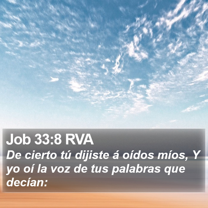 Job 33:8 RVA Bible Study