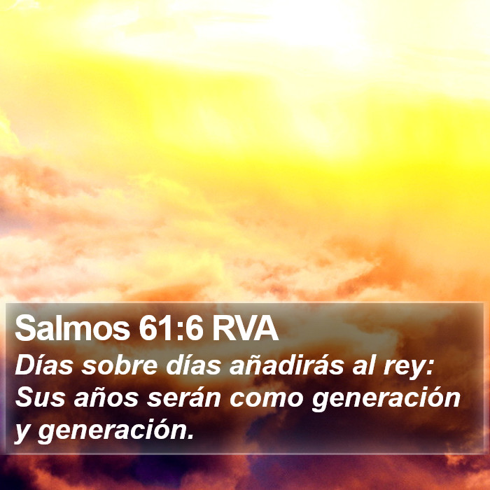 Salmos 61:6 RVA Bible Study