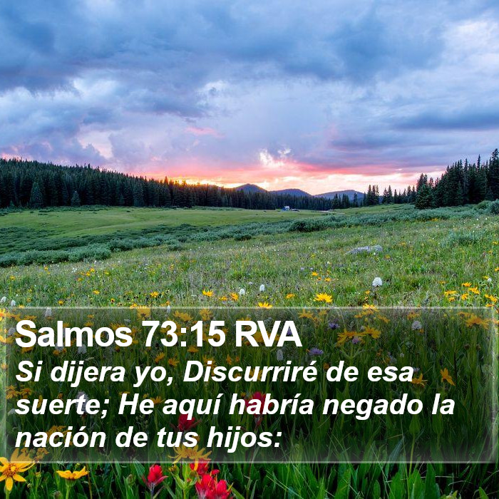 Salmos 73:15 RVA Bible Study