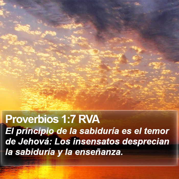 Proverbios 1:7 RVA Bible Study