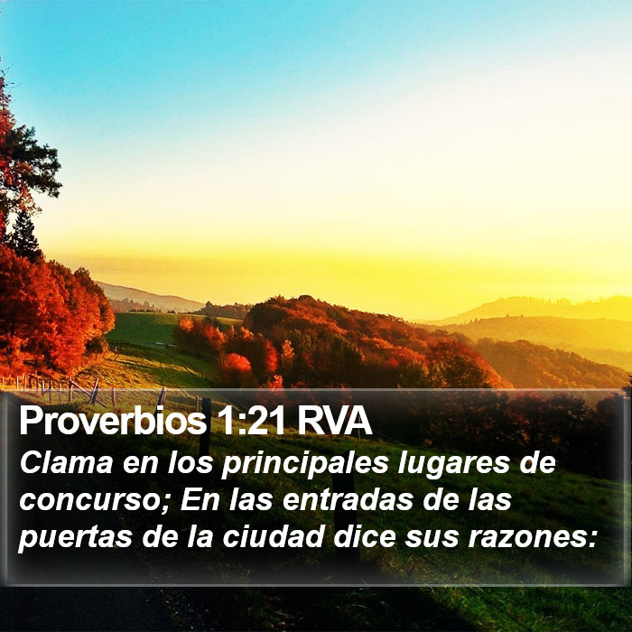 Proverbios 1:21 RVA Bible Study