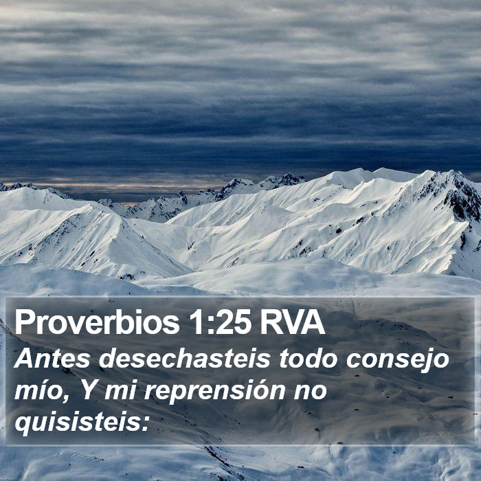 Proverbios 1:25 RVA Bible Study