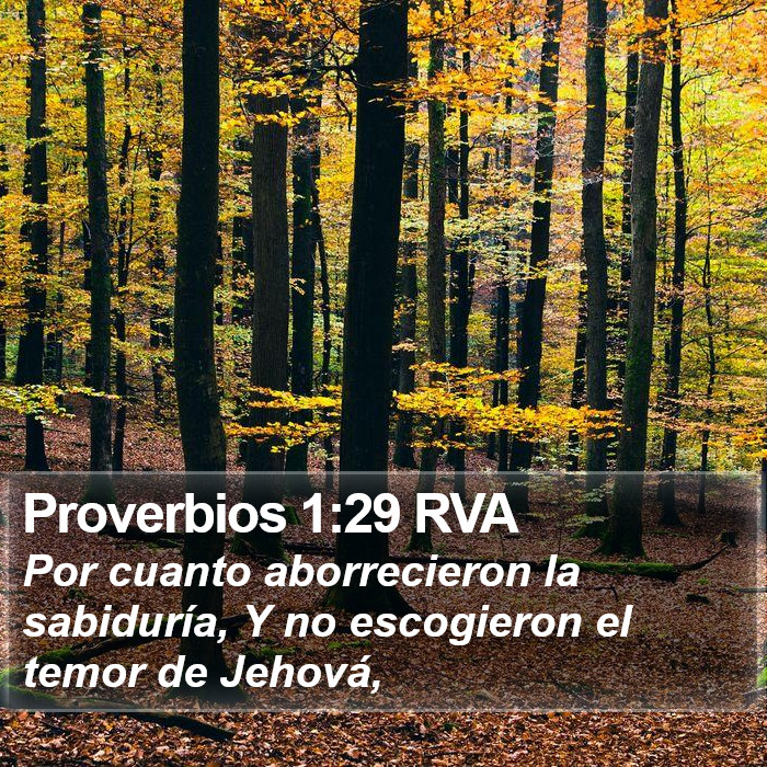 Proverbios 1:29 RVA Bible Study