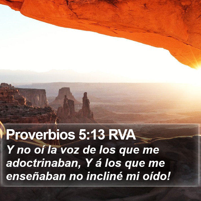 Proverbios 5:13 RVA Bible Study