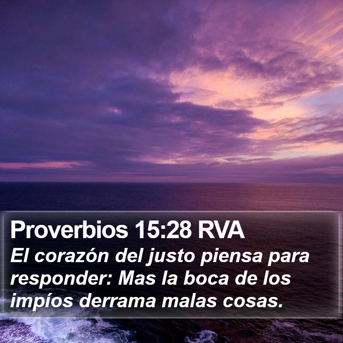 Proverbios 15:28 RVA Bible Study