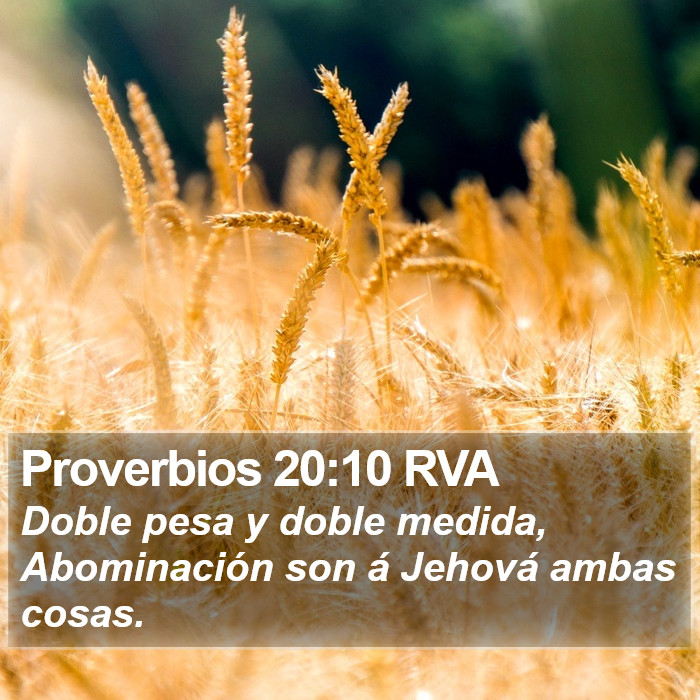 Proverbios 20:10 RVA Bible Study